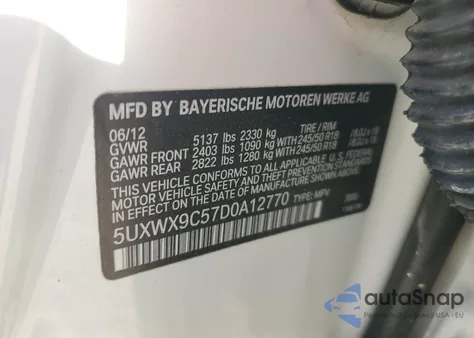 2013 BMW X3 xDrive28I z USA, uszkodzony, nr VIN 5UXWX9C57D0A12770
